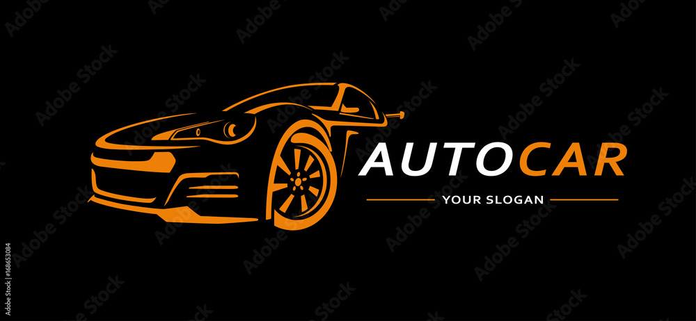 Naklejka premium Streszczenie wektor logo linii samochodu. Ilustracji wektorowych