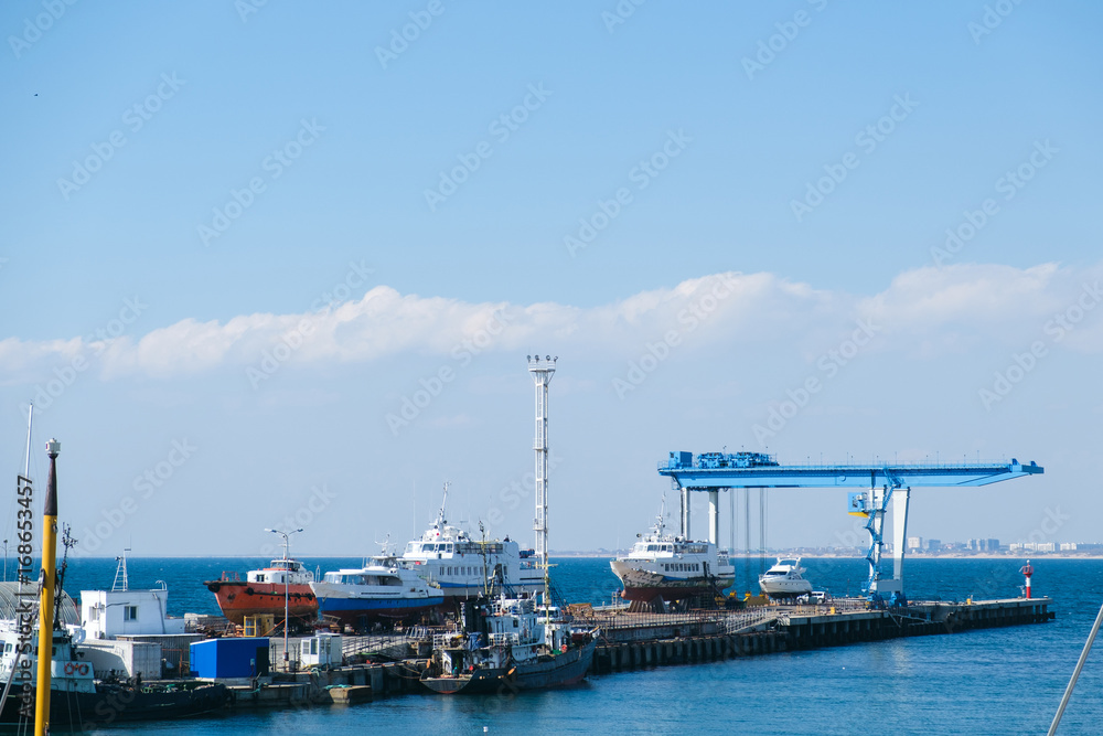Sea port in Russia with a sea view