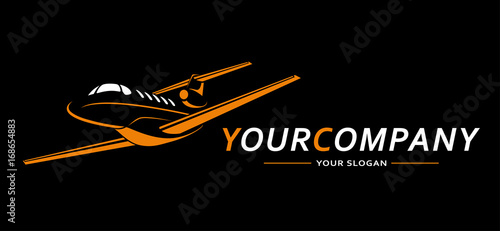 Plane Logo Abstract Lines Design. Creative vector icon. Vector illustration