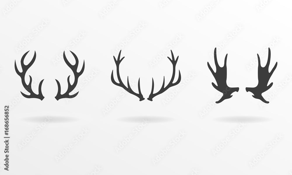 Antlers icon set. Vector illustration of deer antlers. Antlers icon set. Vector illustration of deer antlers.