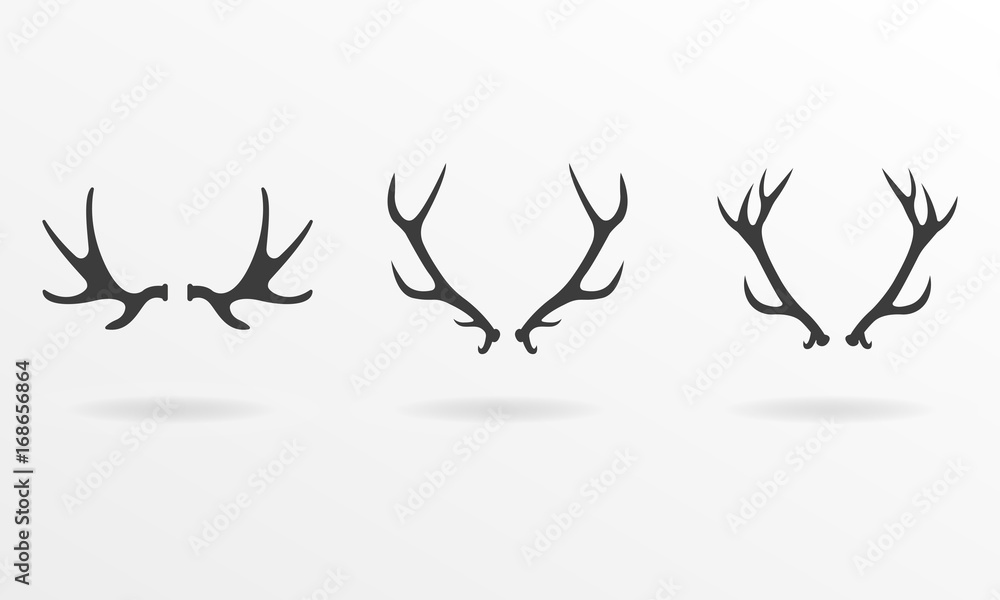 Antlers icon set. Vector illustration of deer antlers. Antlers icon set. Vector illustration of deer antlers.