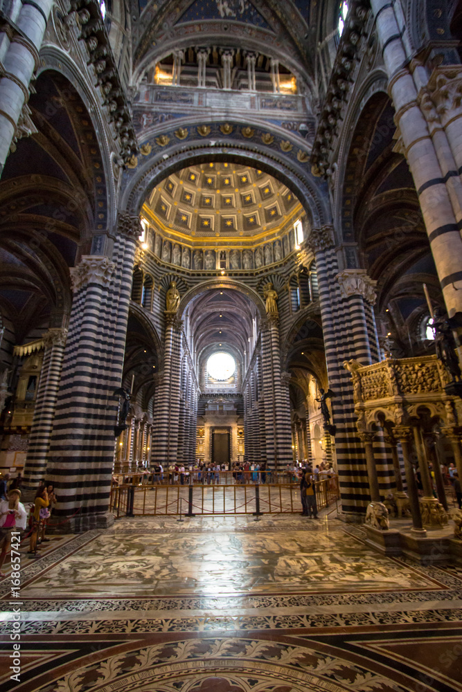 Interior of Siena Cathedral in Tuscany, Italy