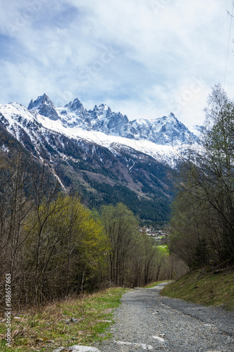 Panoramic view of french Alps photo