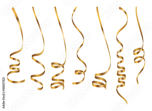 Gold vector serpentine on white background