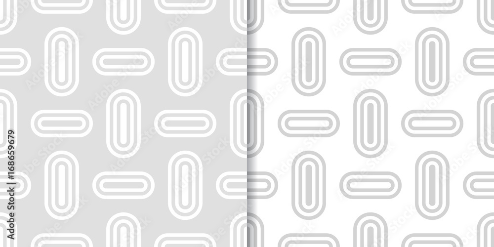 Geometric gray set of seamless patterns Geometric gray set of seamless patterns