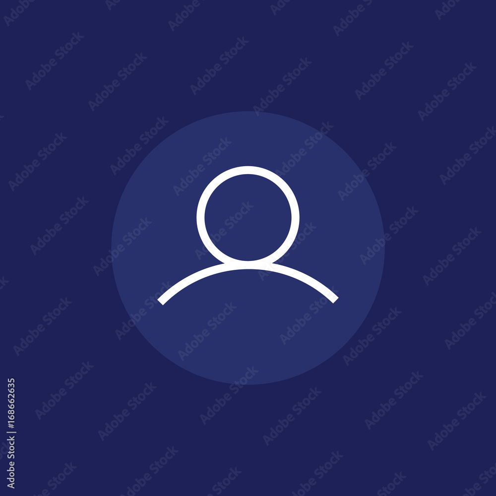 User Icon in trendy flat style isolated on blue background. User silhouette symbol for your web site design, logo, app, Vector illustration User Icon in trendy flat style isolated on blue background. User silhouette symbol for your web site design, logo, app, Vector illustration