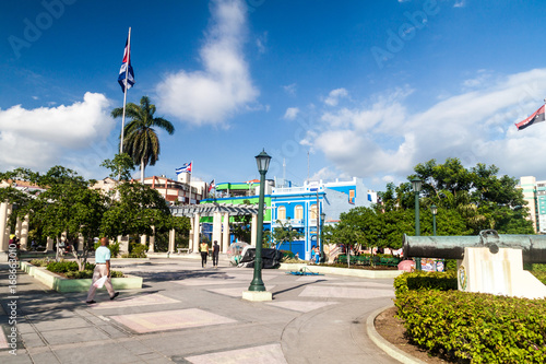 SANTIAGO DE CUBA,  CUBA - JAN 31, 2016: Plaza de Marte square in Santiago de Cuba, Cuba
