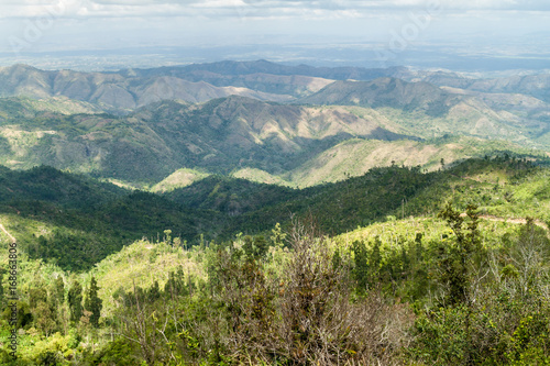 Fototapeta Naklejka Na Ścianę i Meble -  Landscape of Sierra Maestra mountain range as viewed from La Gran Piedra mountain, Cuba