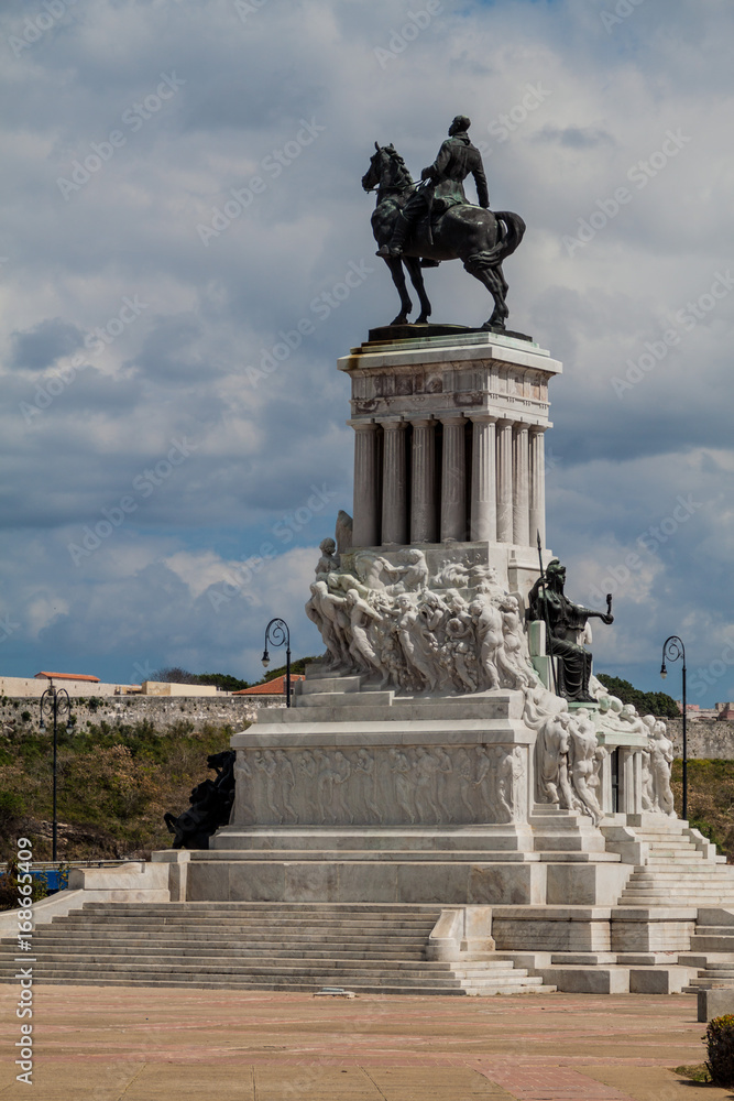 HAVANA, CUBA - FEB 22, 2016: General Maximo Gomez monument in Havana.