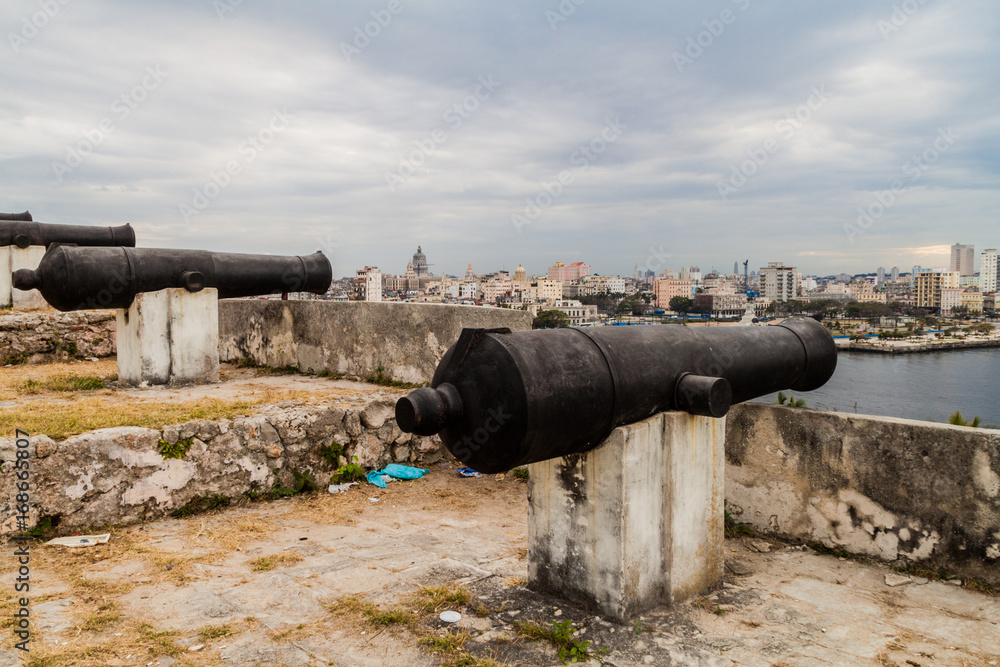 Cannon at La Cabana fortress in Havana, Cuba