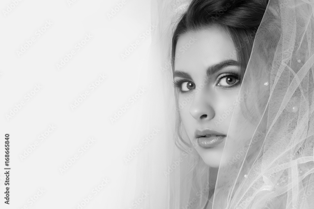 Beautiful young woman bride with wedding hairstyle. Beautiful young woman bride with wedding hairstyle.