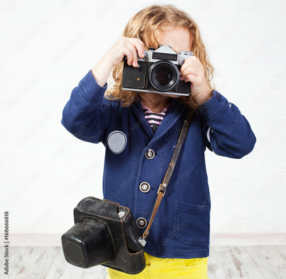 Little girl photographing Little girl photographing