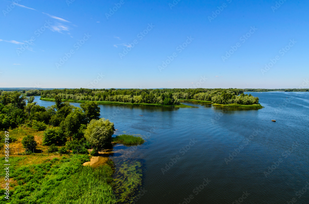 Fototapeta premium View on a river Dnieper on summer