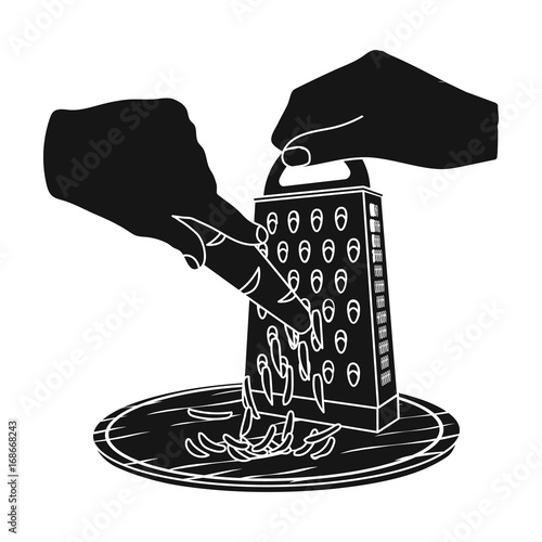 Grater, single icon in blakck style.Grater, vector symbol stock illustration web.