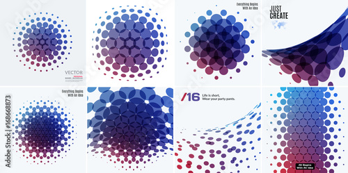 Mega Set of Abstract vector design round elements for graphic template