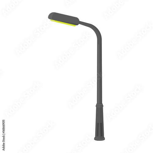 A modern street lamp.Lamppost single icon in cartoon style vector symbol stock illustration web.