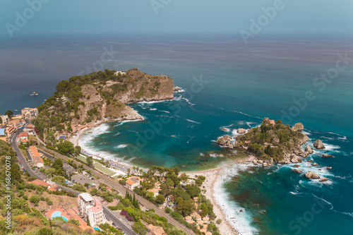 Beautiful island of Isola Bella, Taormina, Sicily island, Italy