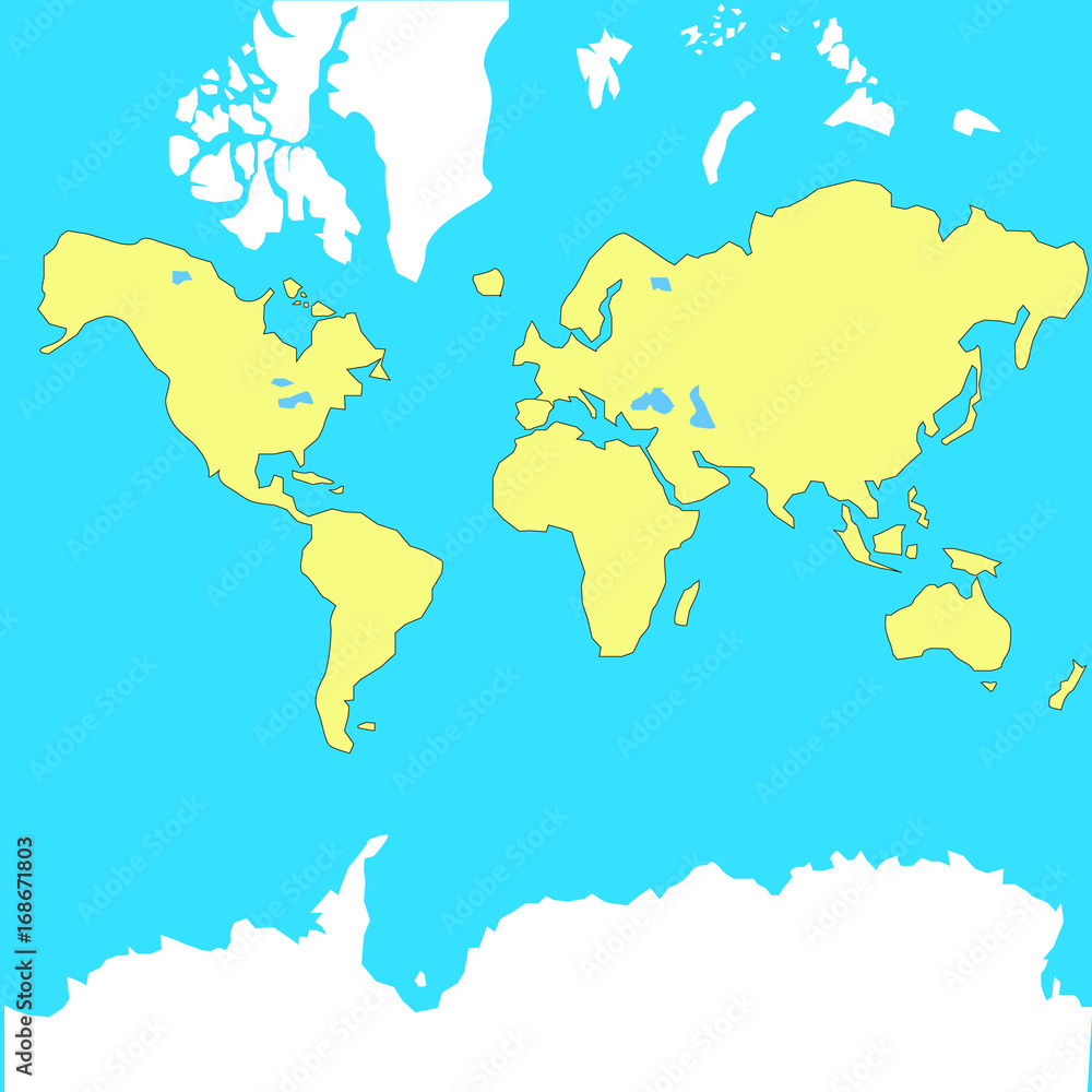 Obraz premium Vector map of the world in the plane