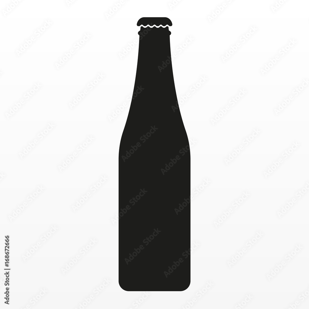 Beer bottle silhouette. Vector icon. Beer bottle silhouette. Vector icon.