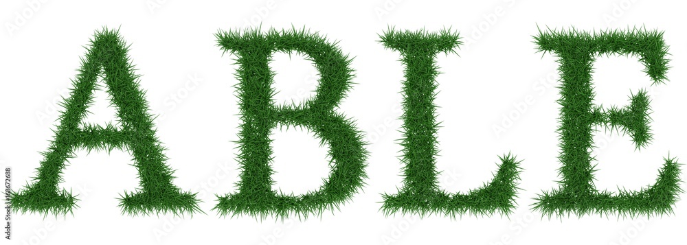 Able - 3D rendering fresh Grass letters isolated on whhite background. Able - 3D rendering fresh Grass letters isolated on whhite background.