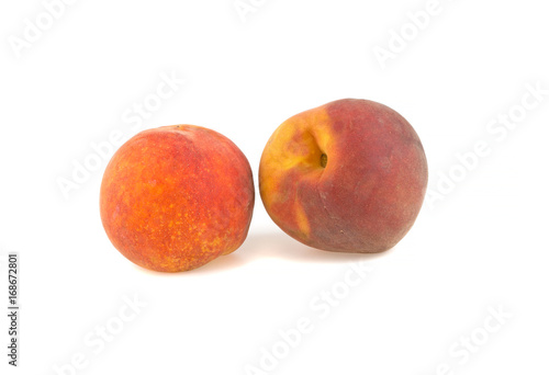 Juicy peach on a white background