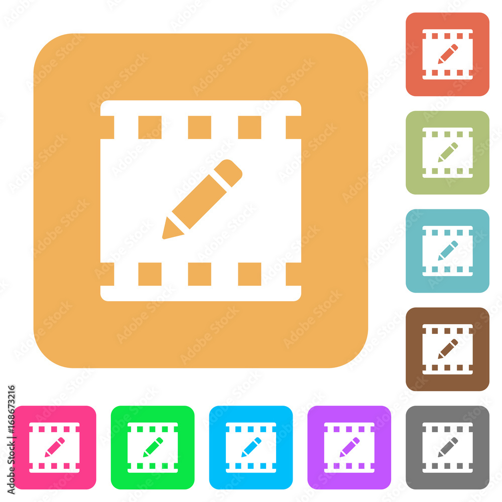 rename movie rounded square flat icons rename movie rounded square flat icons