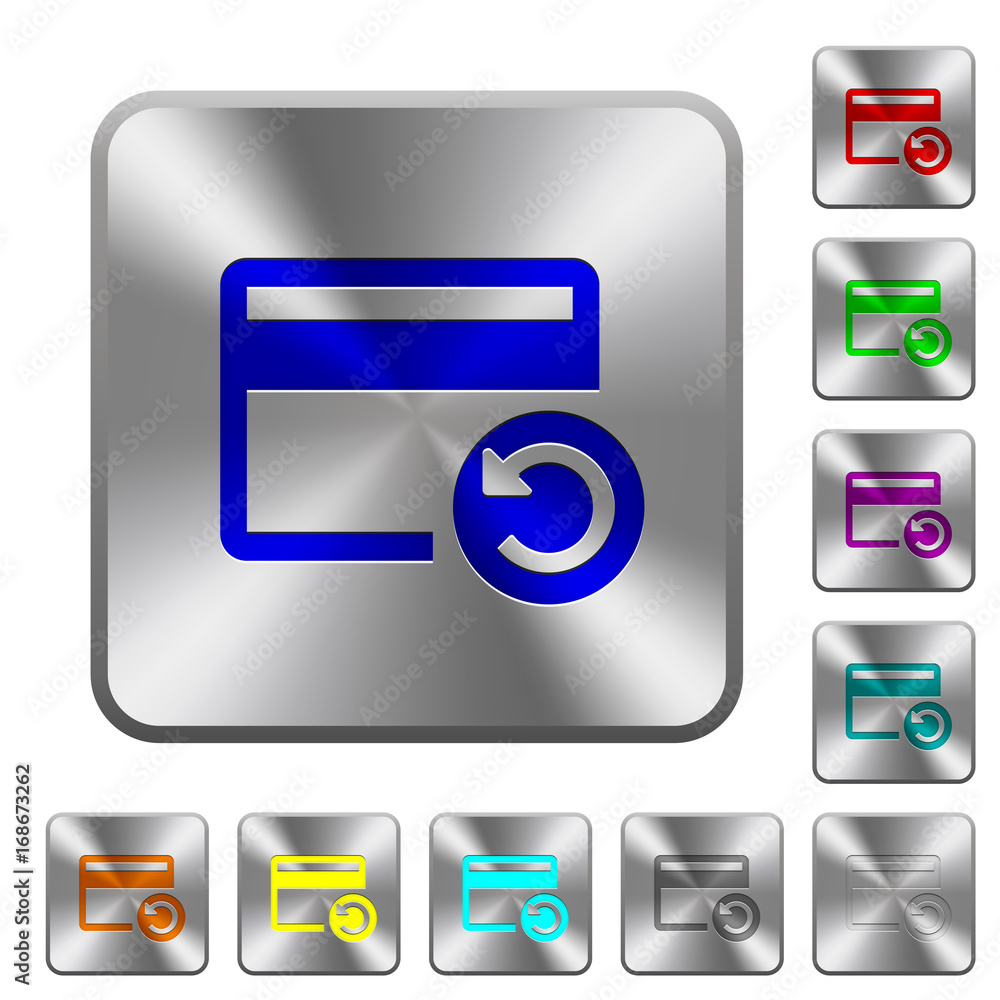 Undo credit card last operation rounded square steel buttons Undo credit card last operation rounded square steel buttons