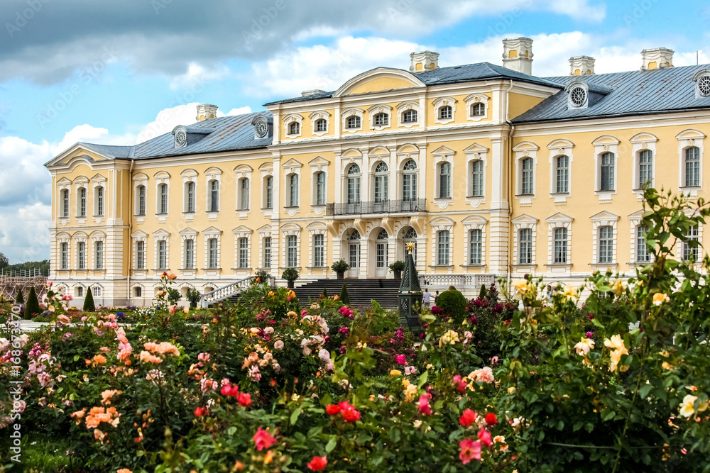 Rundale palace built in baroque style in Pilsrundale, Latvia
