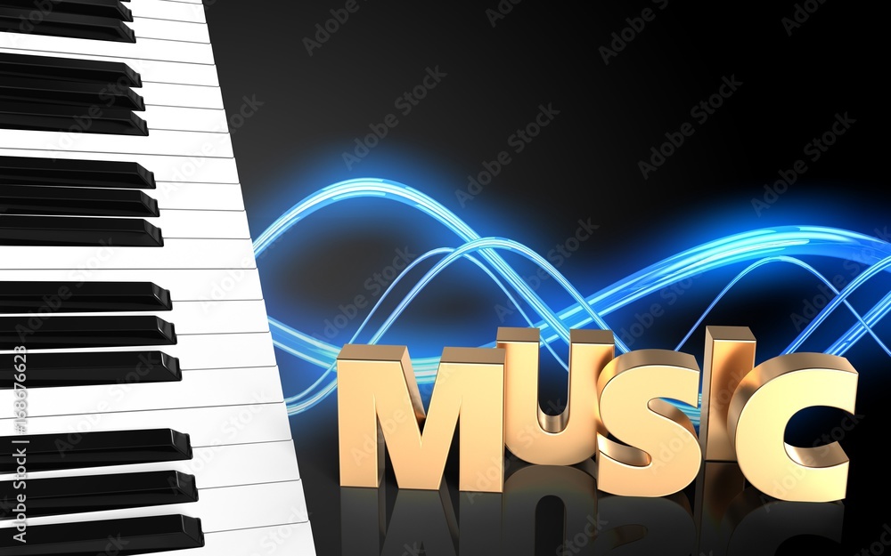 Fototapeta premium 3d music sign blank
