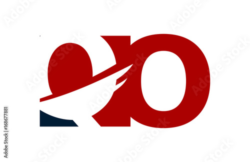 QO Red Negative Space Square Swoosh Letter Logo