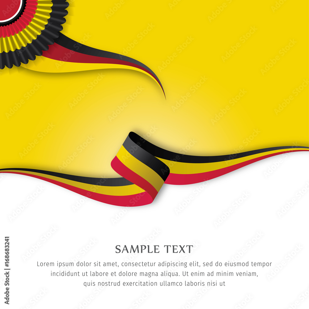 Fototapeta premium Abstract color background German flag vector. Background German flag. Abstract German flag ribbon.