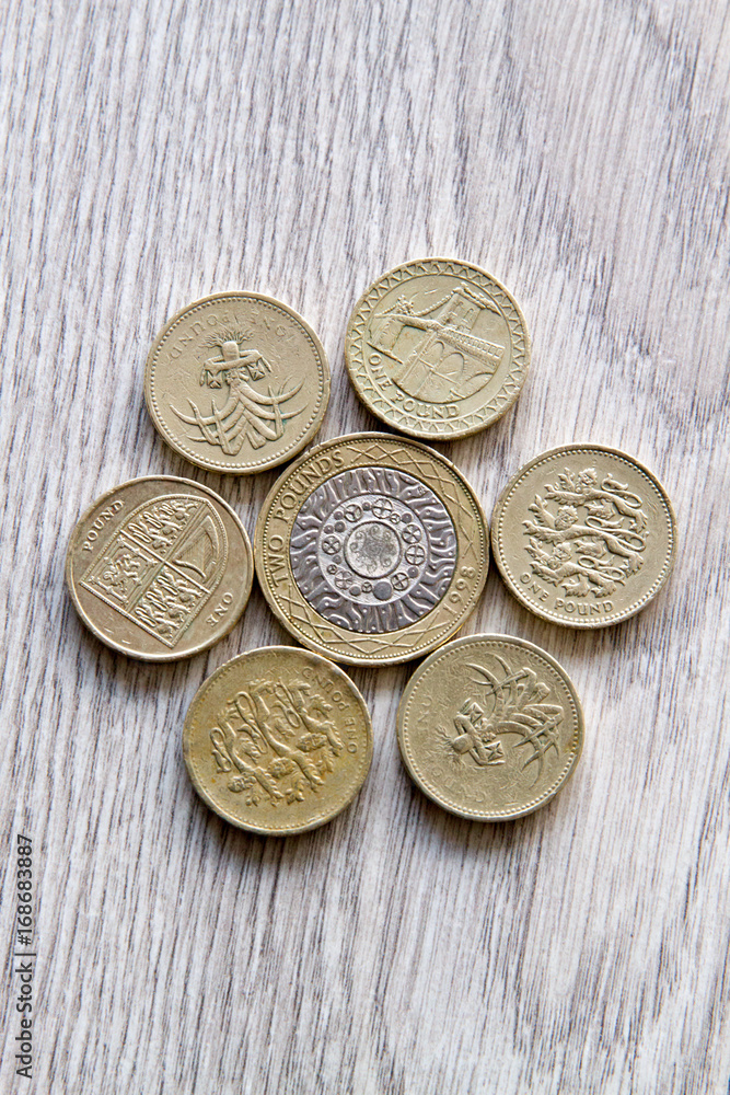 Mix of british coins - pence, penny, pounds Mix of british coins - pence, penny, pounds