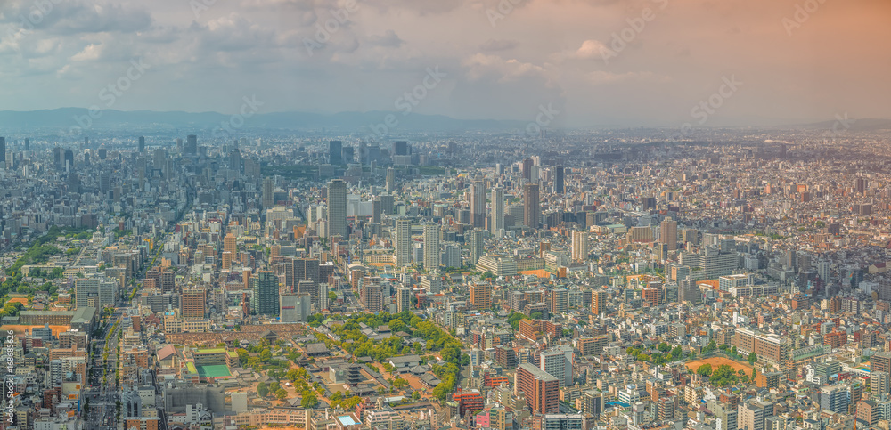 Skyline of Osaka city