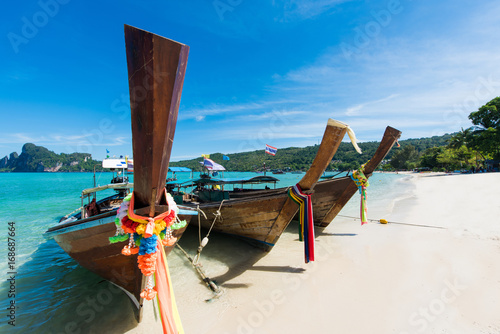 Long tailed boat Ruea Hang Yao in Phi Phi island Thailand © Kawi