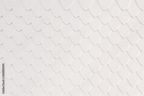 Pattern of white rounded roof tiles