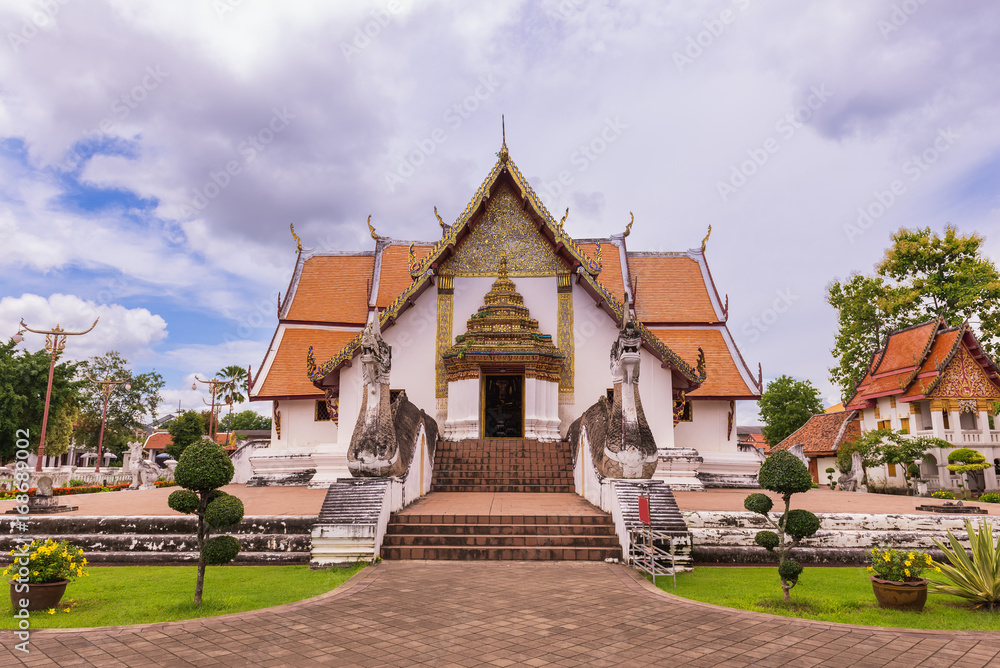Wat Phumin temple landmark of Nan in day time