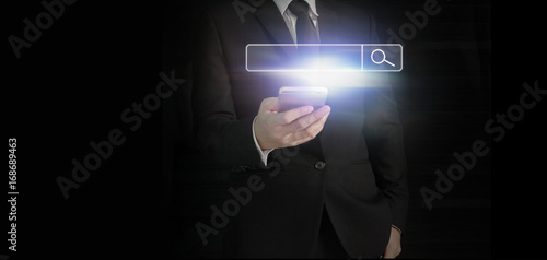 Touch screen smartphone in hand