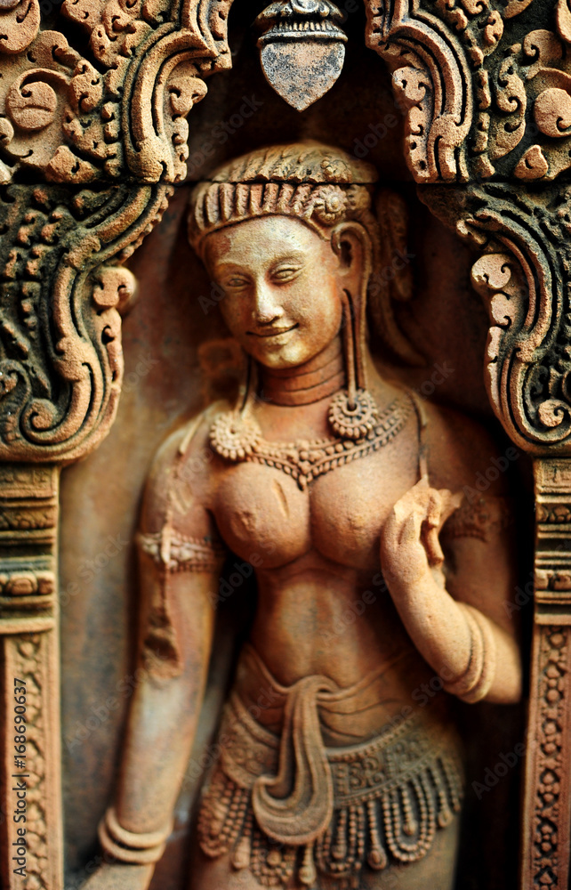 Fototapeta premium Bas relief at Banteay Srei temple