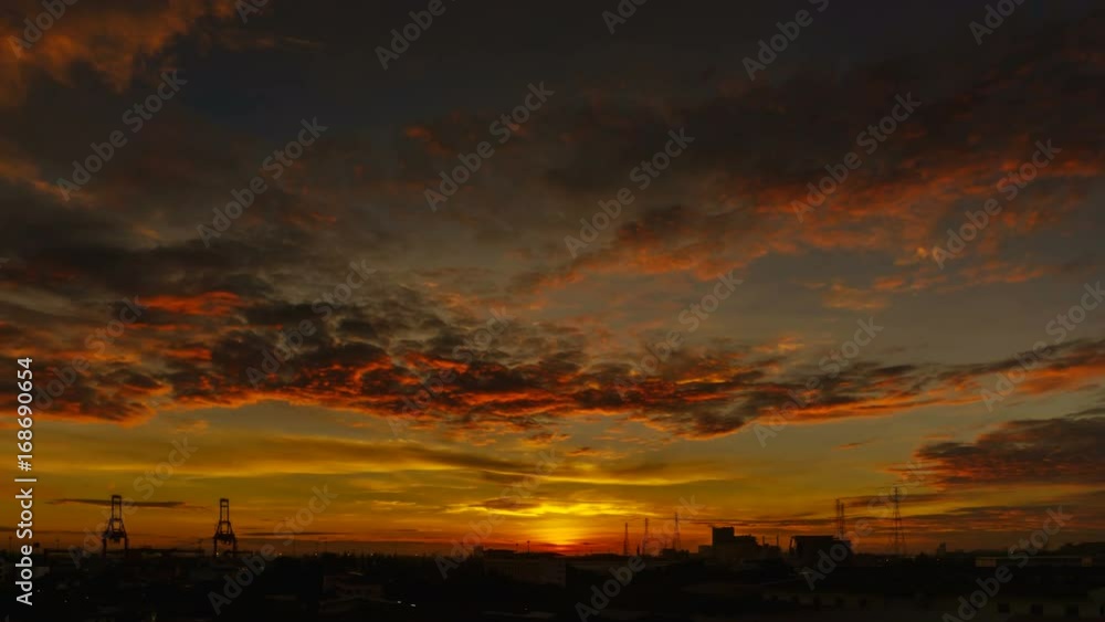 Time lapse view of city skyline at sunrise
Time lapse view of city skyline at sunrise