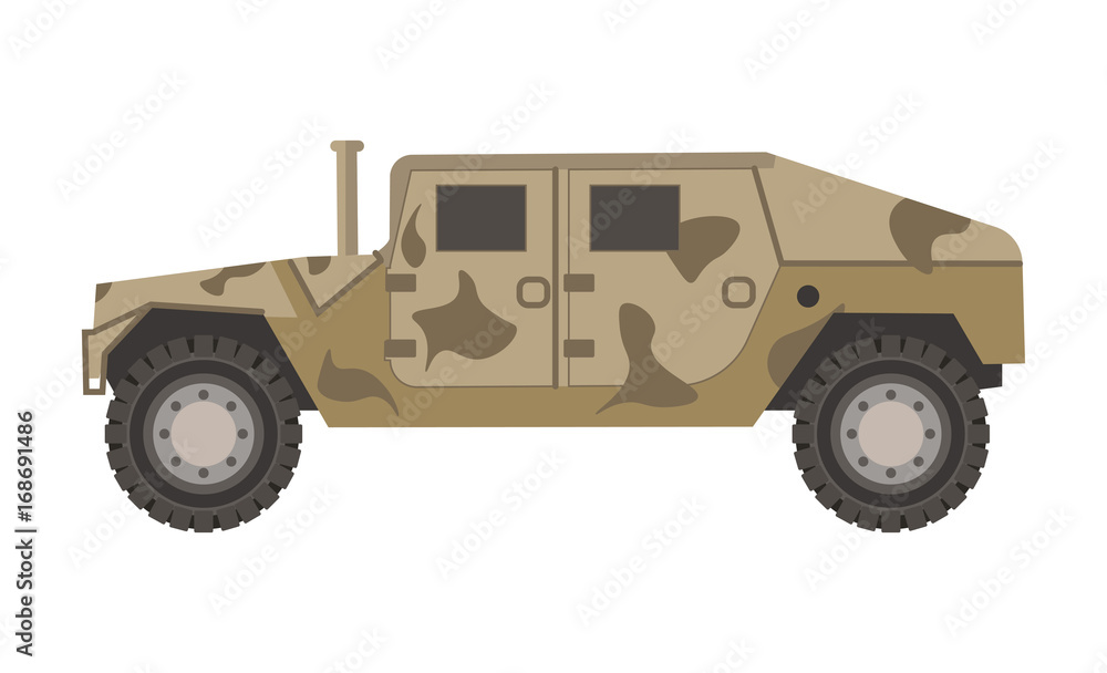Armored military vehicle with c