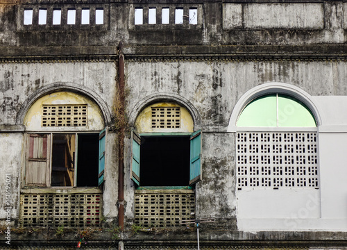 Old buildings at downtown in Yangon, Myanmar photo