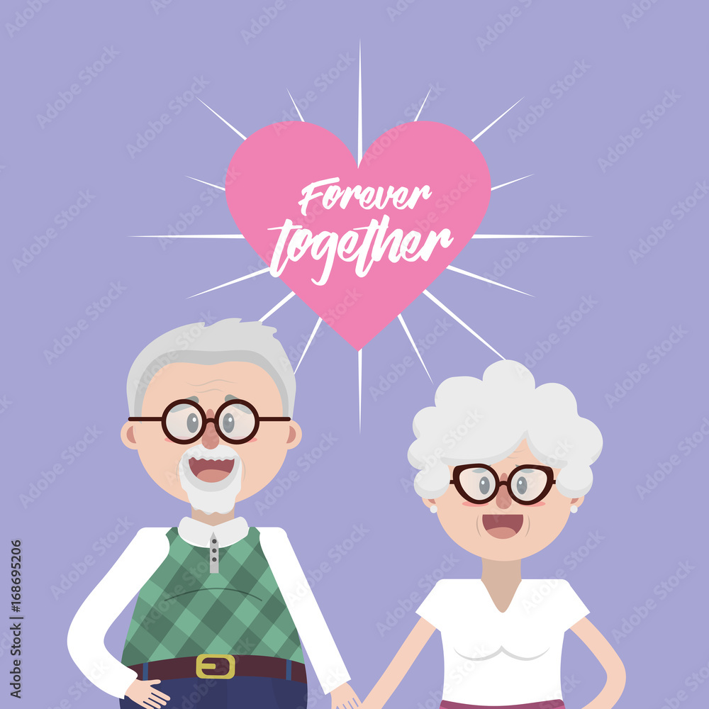 grandparents together with glasses and hairstyle Stock Vector | Adobe Stock