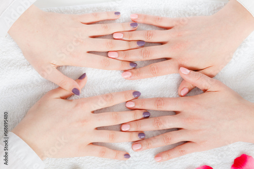 Wallpaper Mural Woman presenting her beautiful painted gel hybrid nails Torontodigital.ca