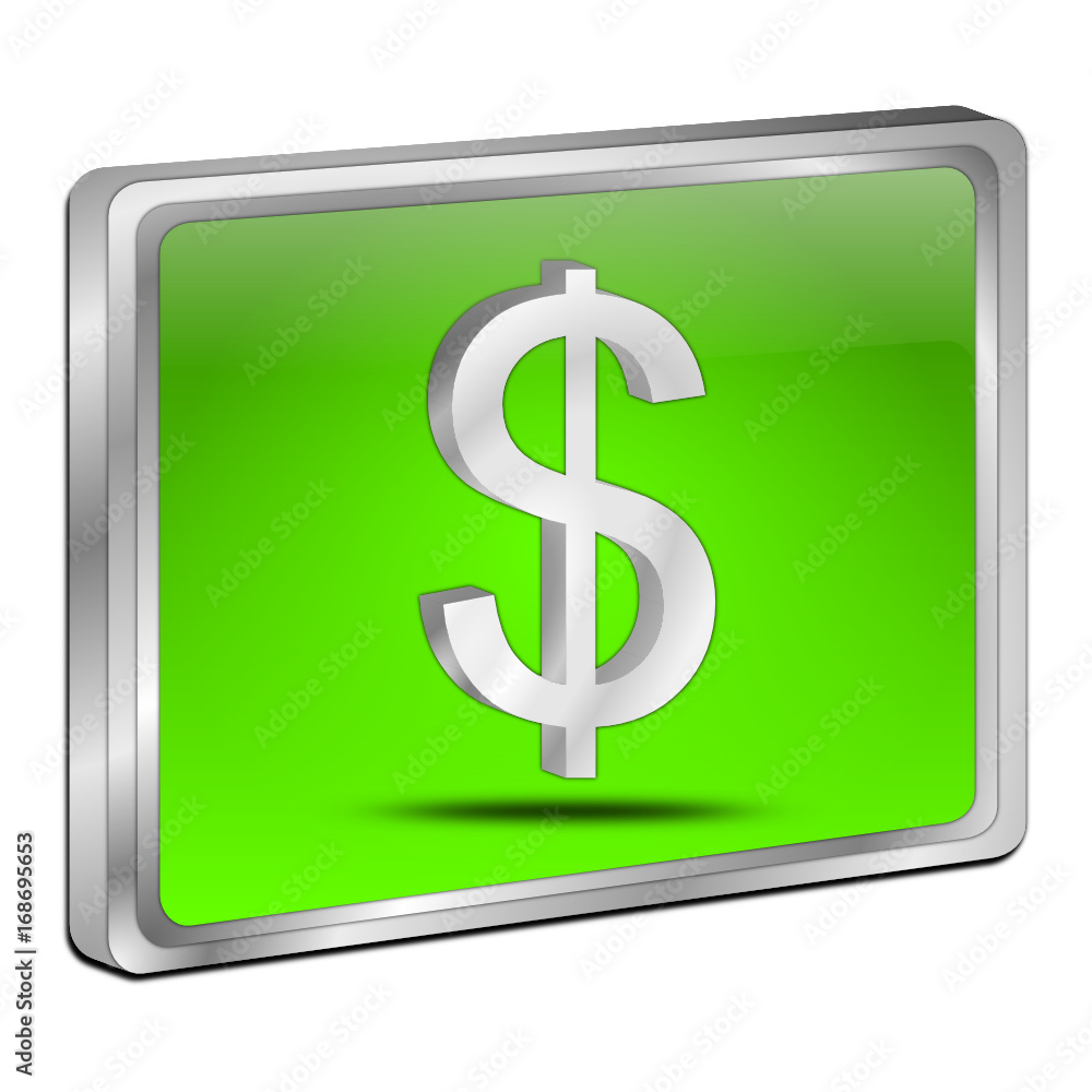 Button with Dollar sign - 3D illustration Button with Dollar sign - 3D illustration