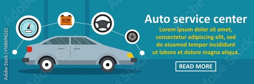 Auto service center banner horizontal concept