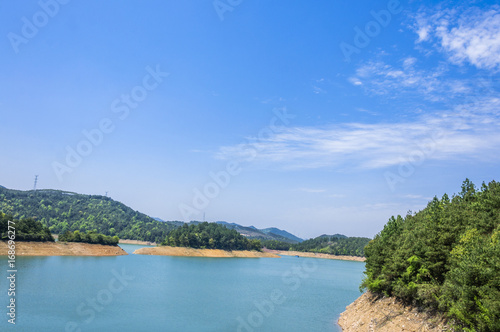 Beautiful reservoir scenery in summer