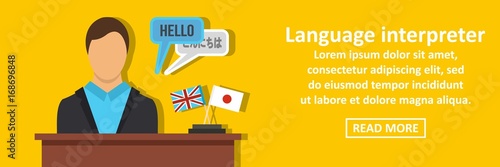 Language interpreter banner horizontal concept photo