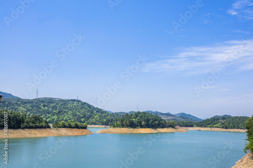 Beautiful reservoir scenery in summer