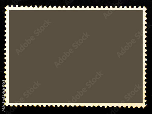 Blank dark isolated posted stamp.Template for graphic designers.