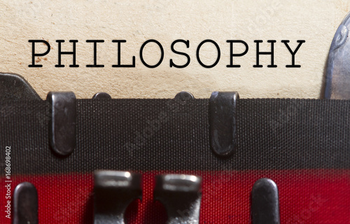 Philosophy typed on a vintage paper photo